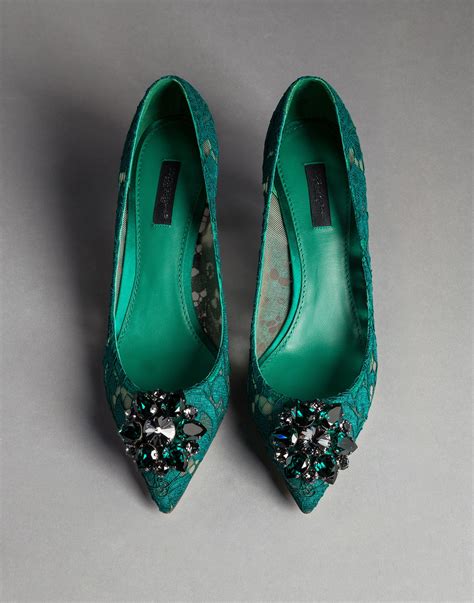 dolce gabbana green heels